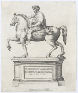 Statua equestre dell'imperatore Marco Aurelio Beatrizet Nicolas detto Beatricetto