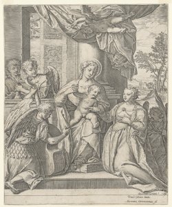 Matrimonio mistico di santa Caterina d'Alessandria Carracci Agostino