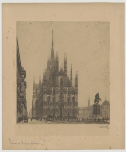 Veduta di Milano: Piazza Duomo Carbonati Antonio