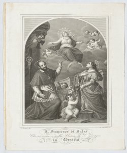 Madonna immacolata con san Francesco di Sales e santa Caterina d'Alessandr Gandini Domenico