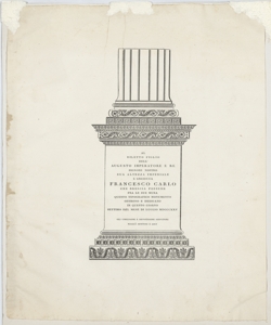 Monumento celebrativo ed iscrizione dedicatoria per l arciduca Francesco C Bettoni Nicolò