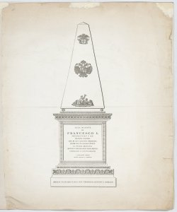 Monumento celebrativo ed iscrizione dedicatoria per Francesco I imperatore Bettoni Nicolò
