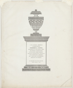 Monumento celebrativo ed iscrizione dedicatoria per l arciduchessa Federic Bettoni Nicolò