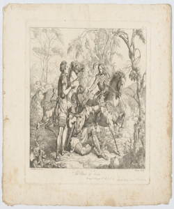Sacripante disarcionato da Bradamante Paoletti Pietro