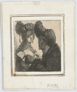 Uomo anziano che legge ad una giovane donna Dorner Johann Jacob I
