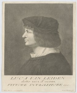 Ritratto di Luca di Leida pittore intagliatore Pazzi Pietro Antonio