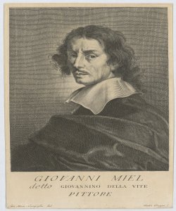 Ritratto di Jan Miel detto Giovanni della Vite pittore Gregori Carlo