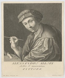 Ritratto di Alessandro Allori detto Bronzino pittore Rossi Gerolamo detto Giovane