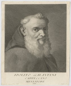 Ritratto di Ippolito Galantini cappuccino miniatore Gregori Carlo