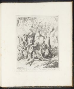 Don Chisciotte atterrato da un toro Pinelli Bartolomeo