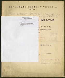 217 - Consorzio Seriola vecchia di Chiari - Ruolo d'esazione di taglie, canoni, contributi dovuti dagli utenti di Chiari - Anno 1974 - Ruolo supplettivo