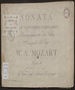 Sonata per il Clavicembalo o Piano-forte con l'accompagnamneto d'un Violino ... : Opera 40 / W.A. Mozart