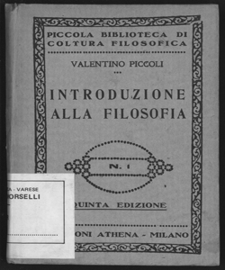 Introduzione alla filosofia / Valentino Piccoli