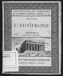L'Eutifrone / Platone ; traduzione di Adolfo Angeli