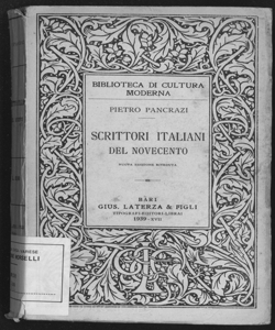 Scrittori italiani del Novecento / Pietro Pancrazi