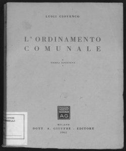 L'ordinamento comunale / Luigi Giovenco