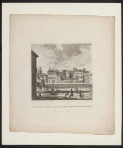 Vue du Palais Corsini de lou.g de l'Arno prise de la Place Scarlatti