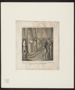 Ferdinando 1. re di Napoli giura la Costituzione nel 1820 / G. Castagnola dis
