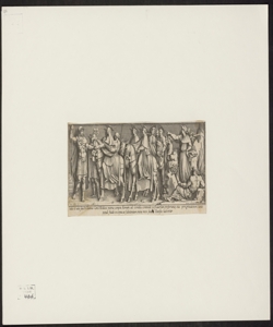 Iulio 2. vita suncto Ioannes Card. Medices patriae compos Romam ad Comitia contendit post aversam prosperampq. eius peregrinationem tanto populi studio exceptus, ut salutantium omine mox futuris Pontifex haberetur / Ra.[phael] Ur.[binas] I.[nventor] ; Petrus Santes De Bartola S.[culpsit]