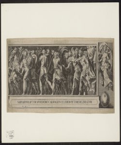 Sabinarum raptum / a Polydoro Caravagien celeber.r pictore delineatum ; [Cherubino Alberti sculpsit]