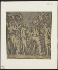 En scindit duram incontusa novacula cotem hoc tua magna fides potuit venerabilis acci dum iubet hoc ridens praescia Tarquinius omnia nanque potest intemerata fides / Pollidor Inventor ; AT Salamanccha excudeb 1545