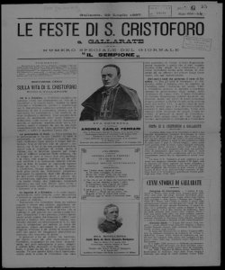 Le feste di S. Cristoforo a Gallarate : numero speciale del giornale Il sempione