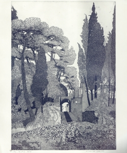 paesaggio a Rapallo in Liguria con architetture e alberi Galli, Federica