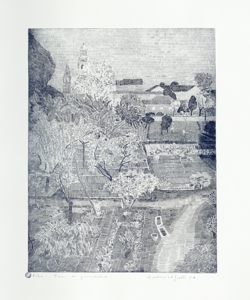 paesaggio con giardino ed edifici Galli, Federica