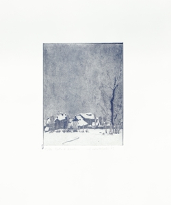 paesaggio invernale notturno con abitazioni Galli, Federica