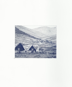 paesaggio montano con strutture abitative Galli, Federica