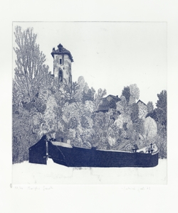 veduta del naviglio con imbarcazione Galli, Federica