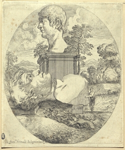 Statue in rovina Grimaldi, Giovan Francesco detto Bolognese