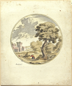 paesaggio con alberi e contadini Mattioli, Ludovico