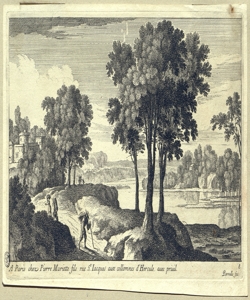 paesaggio fluviale con alberi Perelle, Gabriel (attribuito)