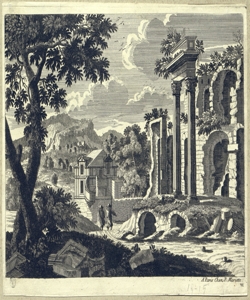 paesaggio con rovine Perelle, Gabriel (attribuito)