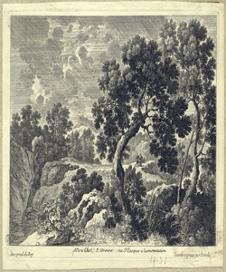 paesaggio boschivo Perelle, Gabriel (attribuito)