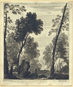 paesaggio fluviale con alberi Perelle, Gabriel (attribuito)