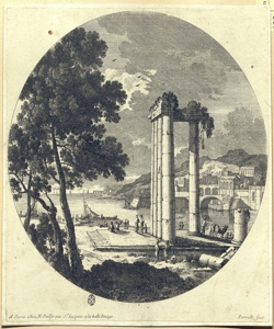paesaggio portuale con rovine Perelle, Gabriel (attribuito)