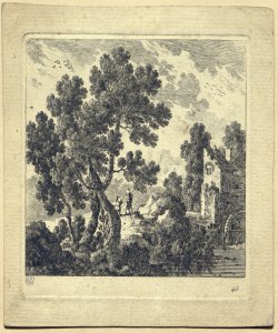paesaggio con alberi e mulino Perelle, Gabriel (attribuito)