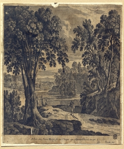 paesaggio con alberi e abitazioni Perelle, Gabriel (attribuito)