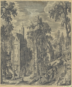 paesaggio con castello e alberi Sadeler, Jan il Vecchio