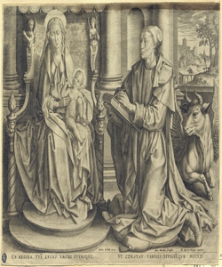 San Luca ritrae la Madonna in trono con Bambino Wierix, Antonius