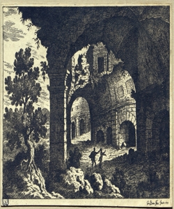 paesaggio con rovine Nini, Giovanni Battista