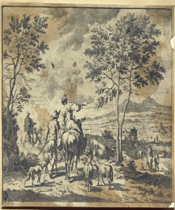 scena di genere con personaggi a cavallo Bergen, Dirk van