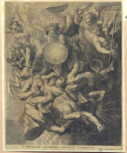 San Michele Arcangelo scaccia gli angeli ribelli dal paradiso Huberti, Gaspar