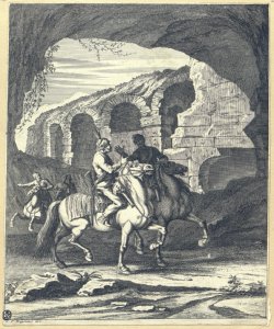 uomini a cavallo tra rovine architettoniche Rugendas, Georg Philipp il Vecchio