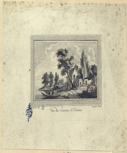 paesaggio con corso d'acqua e imbarcazione Venzo, Gaetano