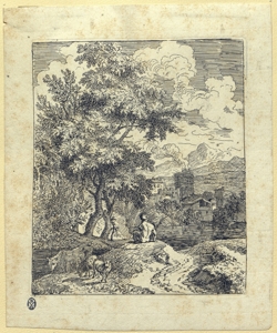 paesaggio con pastore e animali Beich, Franz Joachim (attribuito)