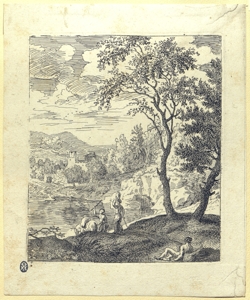 paesaggio con personaggi Beich, Franz Joachim (attribuito)