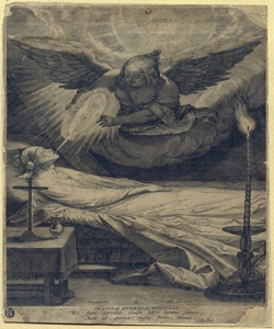 angelo che trasporta l'anima fuori dal corpo di un defunto Galle, Philips